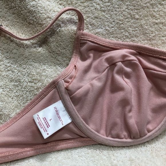 XHILARATION EUC PINK SWIM TOP W UNDERWIRE ADJUSTABLE STRAPS HOOK CLOSURE LRG - Picture 3 of 4